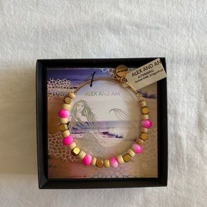 Pink and gold Alex and ani beaded bracelet